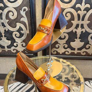 Sam Edelman Quincy square toe loafer heels